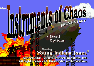 Instruments of Chaos Starring Young Indiana Jones (USA) Title Screen